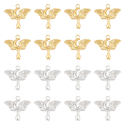 (52) Непрозрачная лаванда 12 шт. 2 цветное ионное покрытие (ip) 304 подвески из нержавеющей стали, бабочка с лунным шармом, разноцветные, 24x25x2 мм, отверстие : 3 мм, 6 шт / цвет