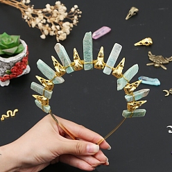 Амазонит Резинки для волос из натурального амазонита, аксессуары для волос для женщин и девочек, 185x155x15 мм