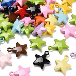 (52) Непрозрачная лаванда Акриловые подвески с запекаемой краской, звезда, разноцветные, 22x19x5 мм, отверстие : 2.5 мм
