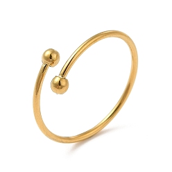 Настоящее золото 18K Ионное покрытие (ip) 304 открытое манжетное кольцо из нержавеющей стали для женщин, реальный 18 k позолоченный, размер США 7 3/4 (17.9 мм)