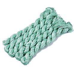 Бледно-Зеленый Нейлоновая нить для изготовления ювелирных изделий, бледно-зеленый, 1 мм, около 28.43 ярдов (26 м) / пачка, 10 расслоения / мешок, около 284.34 ярдов (260 м) / мешок