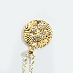 Letter G Латунные микро проложить кубического циркония ожерелья, плоские круглые с буквы, Буква G, 17.72 дюйм (45 см)