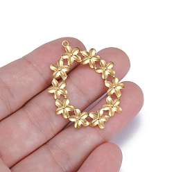 Золотой Кулон из нержавеющей стали, цветок, золотые, 42.5x33.5 мм