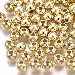 Light Gold CCB пластиковые шарики, круглые, золотой свет, 5x4.5 мм, отверстие : 1.5 мм
