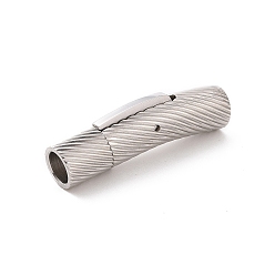 Нержавеющая Сталь Цвет Стойкая к потускнению колонна 304 застежки-байонет из нержавеющей стали для ожерелий, цвет нержавеющей стали, 30x8x7 мм, отверстие : 5 мм