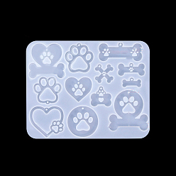 Белый DIY силиконовые формы кулон, формы для литья смолы, отпечаток лапы, белые, 117x93 мм