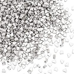 Platinum 1000Pcs Plating ABS Plastic Beads, Heart, Platinum, 5.5x6x4mm, Hole: 1.6mm