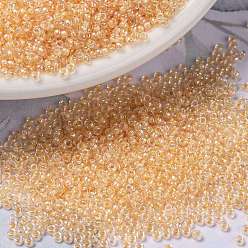 (RR282) Bisque Lined Crystal AB MIYUKI Round Rocailles Beads, Japanese Seed Beads, (RR282) Bisque Lined Crystal AB, 15/0, 1.5mm, Hole: 0.7mm, about 5555pcs/bottle, 10g/bottle