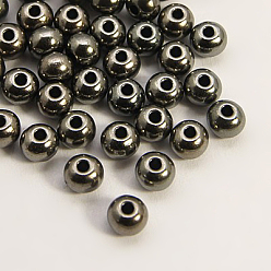 Черный Цвет Металла Сплавочные овальные бусины тибетского стиля , без кадмия, без никеля и без свинца, круглые, металлический черный , 6x6x5 мм, отверстие : 1.5 мм