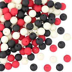 (52) Непрозрачная лаванда Прорезиненные бусины с имитацией силикона и акрила, круглые, разноцветные, 11.5x11 мм, отверстие : 1.8 мм, 150 шт