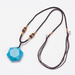 Синтетическая Бирюза Синтетические бирюзовые ожерелья шкентеля, с нейлоновым шнуром, 10.6 дюйм ~ 13.7 дюйм (27 см ~ 35 см)