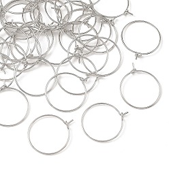 Platinum SHEGRACE Brass Wine Glass Charms Rings, Hoop Earring Findings, Cadmium Free & Lead Free & Nickel Free, Long-Lasting Plated, Platinum, 23.5x20x0.7mm
