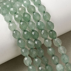 Зеленый Авантюрин Естественный зеленый авантюрин бисер нитей, граненые, рис, 6~6.5x5~6 мм, отверстие : 1.2 мм, около 58~62 шт / нитка, 14.57''~14.76'' (37~37.5 см)