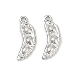 Нержавеющая Сталь Цвет 304 подвески из нержавеющей стали, анти-тускнение, гороховый шарм, цвет нержавеющей стали, 19x7.5x2.5 мм, отверстие : 1.6 мм