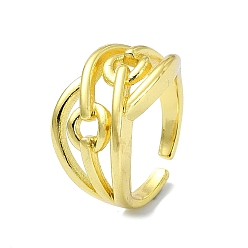 Настоящее золото 18K Латунное открытое кольцо-манжета, полый узел, реальный 18 k позолоченный, внутренний диаметр: 18 мм