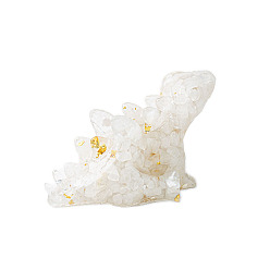 Хрусталь Украшение для дисплея динозавра из смолы, с натуральными кристаллами кварца внутри статуй для украшения домашнего офиса, 90x47x48 мм