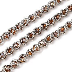 (932FM) Темно-синий аква-матовый с подкладкой 304 Цепи из нержавеющей стали и стекла, несварные, с катушкой, темно-золотистые, 10x8x8 мм