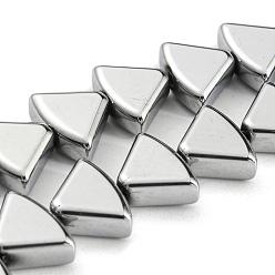 Серебро Полностью покрытые гальваническим способом стеклянные бусины, вентилятор, серебряные, 8x10.5x4 мм, отверстие : 1 мм, около 80 шт / нитка, 25.51 дюйм (64.8 см)