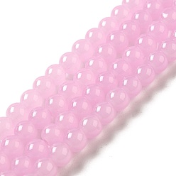 Фиолетовый Стеклянные бусины, имитация нефрита , окрашеные, круглые, фиолетовые, 6 мм, отверстие : 1.3~1.6 мм, около 133 шт / нитка, 31.4 дюйм