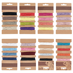 (52) Непрозрачная лаванда 8 карты 8 стили набор вощеных хлопковых шнуров, круглые, разноцветные, 1 мм, 5 ярды / цвет, 5 цвета/карта, 1 стиль/карта