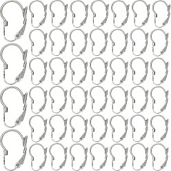 Нержавеющая Сталь Цвет 304 из нержавеющей стали выводы Leverback серьги, с неровным рисунком, цвет нержавеющей стали, 16.7x10.5x4 мм, отверстие : 1.4 мм, штифты : 1 мм, 120 шт / коробка