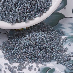 (DB0863) Matte Transparent Gray AB MIYUKI Delica Beads, Cylinder, Japanese Seed Beads, 11/0, (DB0863) Matte Transparent Gray AB, 1.3x1.6mm, Hole: 0.8mm, about 100000pcs/500g