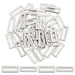 Stainless Steel Color 40Pcs 304 Stainless Steel Linking Rings, Rectangle, Stainless Steel Color, 20x8x1.5mm, Inner Diameter: 16x3mm