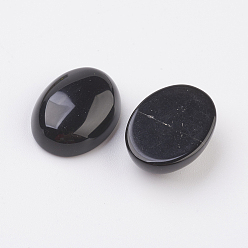 Obsidian Natural Obsidian Flat Back Cabochons, Oval, 30x22x7~8mm