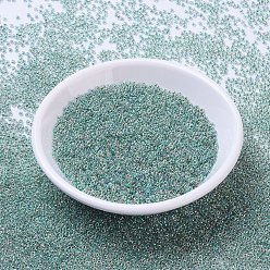 (RR277) Хрустальный AB с Лаймовой Подкладкой Миюки круглые бусины рокайль, японский бисер, (rr 277) известковый кристалл, 11/0, 2x1.3 мм, Отверстие : 0.8 мм , около 5500 шт / 50 г