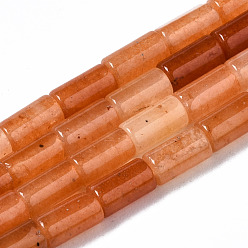 Красный Авантюрин Натуральный красный авантюрин бисер нитей, колонка, 5~6x3 мм, отверстие : 0.8 мм, около 62~63 шт / нитка, 15.35~15.75 дюйм (39~40 см)