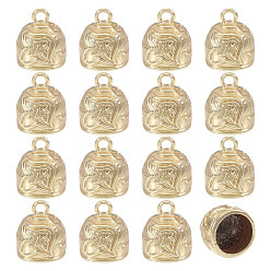 Матовый Золотой Цвет 16шт. наконечники шнура из сплава в тибетском стиле, Торцевые крышки, без свинца, без никеля и без кадмия, матовый золотой цвет, 18x15 мм, отверстие : 3 мм