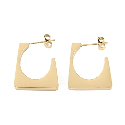 Настоящее золото 18K 304 из нержавеющей стали серьги, прямоугольные, реальный 18 k позолоченный, 21x20 мм