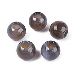 Серый агат Природного серого агата бисера, гладкая рондель, бусины с большим отверстием, 20~20.5x17~18 мм, отверстие : 7.5~8.5 мм