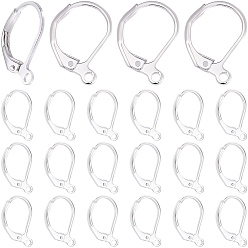 Посеребрённый 200 шт. латунные серьги с рычагом, с горизонтальной петлей, 925 серебро покрытием, 15.6x10x2 мм, отверстие : 1.4 мм, штифты : 0.8 мм