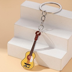 Золотистый Акриловые брелки, украшения для сумок и кошельков, гитар, золотые, 11x3 см