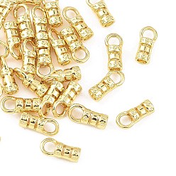 Chapado en Oro Real 18K Terminales de cordón de latón Shegrace, columna, sin cadmio y níque y plomo, real 18 k chapado en oro, 9.5x4.5x3.5 mm, agujero: 2.5 mm, diámetro interior: 2 mm