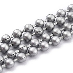 Темно-Серый Латунные шариковые цепи ручной работы, пайки, с катушкой, темно-серый, 3 мм, 32.8 футов (10 м) / рулон