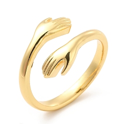 Золотой Латунное покрытие для стойки, открытое манжетное кольцо для женщин, без кадмия и без свинца, золотые, размер США 6 1/2 (16.9 мм)