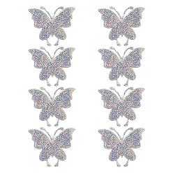 Бабочка 8шт. Стразы термоклеевые на задней аппликации, бабочка, 62x72x1.5 мм