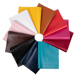 Gemischte Farbe Kunstleder, Bekleidungszubehör, Gemischte Farbe, 20x34x0.03~0.04 cm, 11 Blätter / Satz