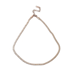 Real 18K Gold Plated Ion Plating(IP) 304 Stainless Steel Herringbone Chain Necklace, Real 18K Gold Plated, 15.98 inch(40.6cm)