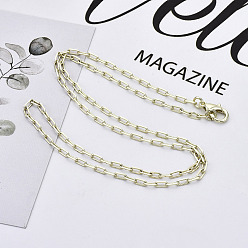 Light Gold Латунные скрепки, изготовление колье из вытянутой удлиненной кабельной цепочки, с карабин-лобстерами , золотой свет, 17.71 дюйм (45 см) в длину, ссылка: 5x2x0.7 mm, Перейти кольцо: 4x1 мм