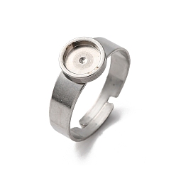 Нержавеющая Сталь Цвет Регулируемые элементы 304 из нержавеющей стали, 201 плоская накладка на основание из нержавеющей стали, плоско-круглые, цвет нержавеющей стали, лоток : 6 мм, внутренний диаметр: 18 мм