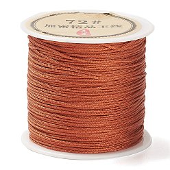 Sienna 50 Yards Nylon Chinese Knot Cord, Nylon Jewelry Cord for Jewelry Making, Sienna, 0.8mm