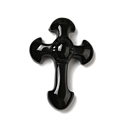 Obsidian Natural Rainbow Obsidian Big Pendants, Religion, Cross, 51.5x35.5x11mm, Hole: 1.4mm