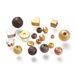 Mixed Color Brass Spacer Beads, Mixed Color, 2.5~7.5x2.7~8x1~8mm, Hole: 1.2~2.8mm