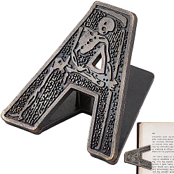 Letter A Clips de aleación de estilo tibetano para oficina y escuela., Bronce antiguo, letra A, 53x45.5x37.5 mm