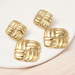 Настоящее золото 18K 304 серьги-гвоздики с подвесками в виде ромбов из нержавеющей стали, ионное покрытие (ip), реальный 18 k позолоченный, 58x33.5 мм