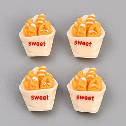 Food Непрозрачные подвески смолы, имитация еды, обожженные чипсы, 23x18x10 мм