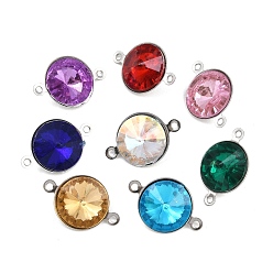 (52) Непрозрачная лаванда Подвески-коннекторы со стеклянным конусом, с 304 установками из нержавеющей стали, цвет нержавеющей стали, разноцветные, 10.5x16x5.5 мм, отверстие : 1 мм